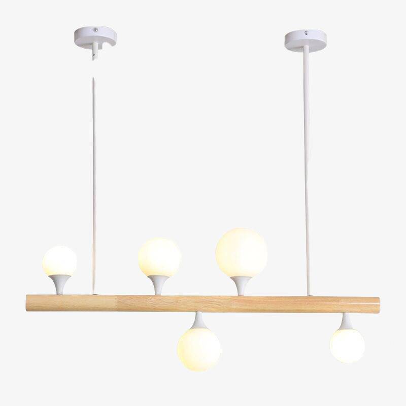 Lustre scandinave bois verre élégant