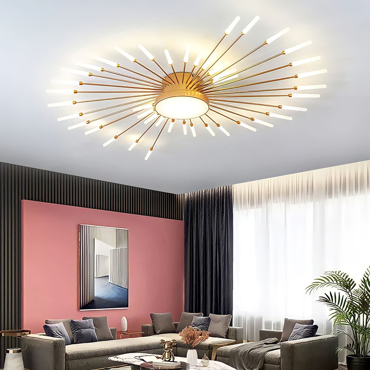 Lustre de plafond moderne feu d'artifice Led plafonnier pour la maison  salon chambre salle à manger cuisine éclairage intérieur
