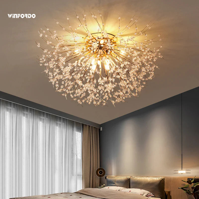 lustre led 	 avec branches de cristal winfordo en stock