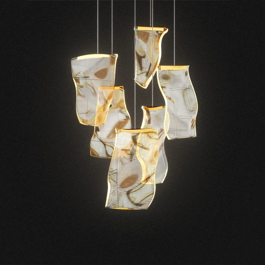 lustre led moderne pour escalier et magasin de vêtements