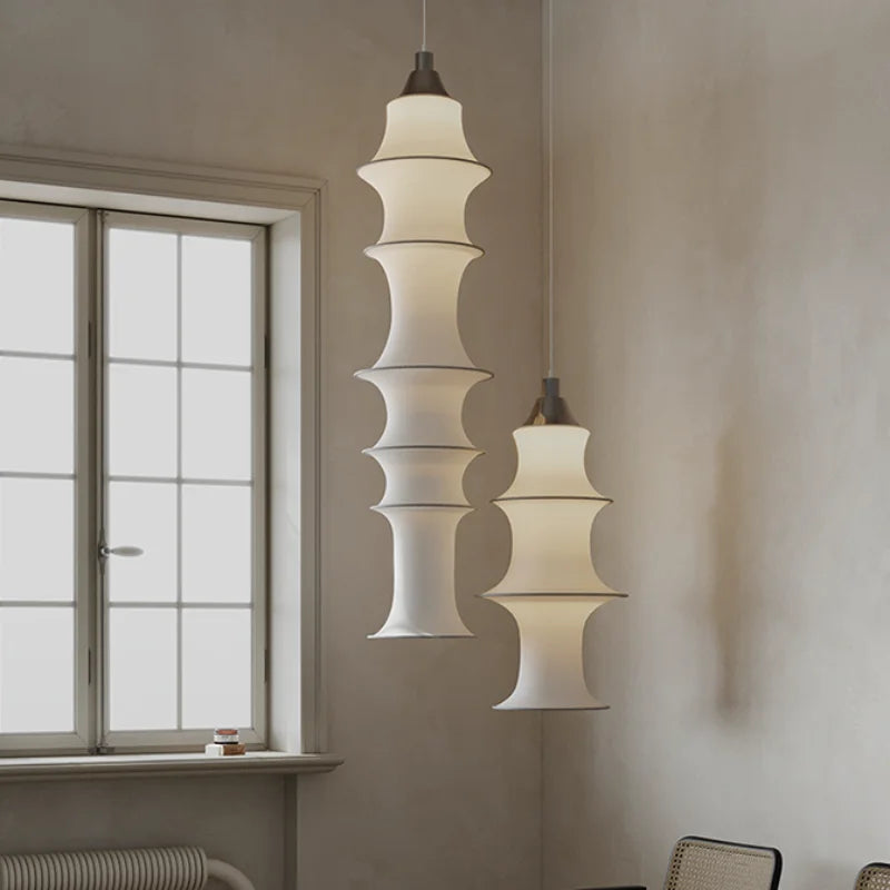 Lustre en soie : élégance zen minimaliste