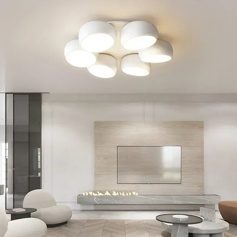 Lustre design contemporain lumineux sophistiqué.