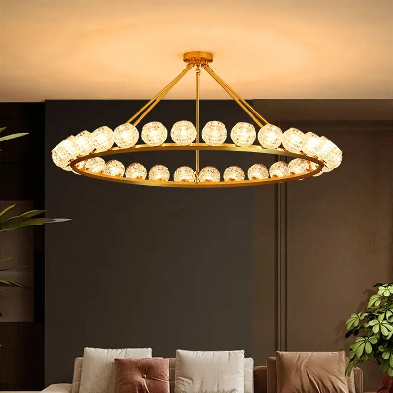 lustre design anneau boules modernes décoration salon