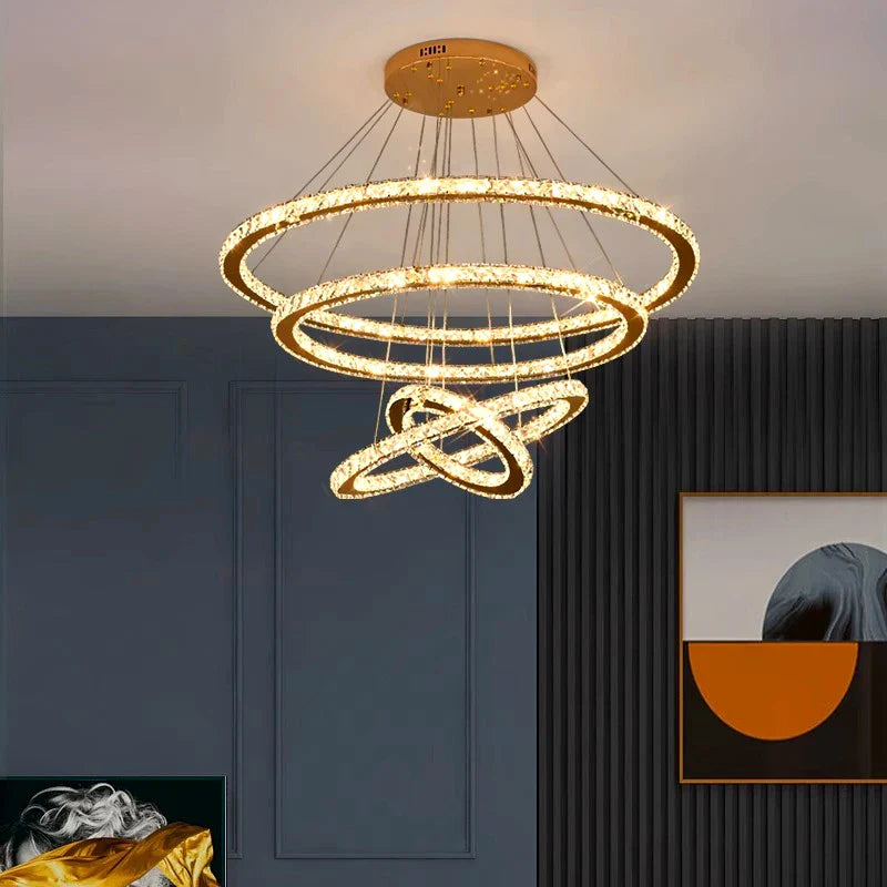 lustre moderne en cristal éclairage intérieur led suspendu