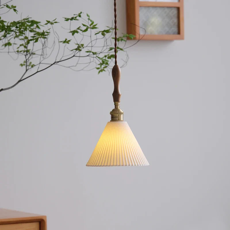 lustre nordique vintage en céramique et laiton luminaire suspendu