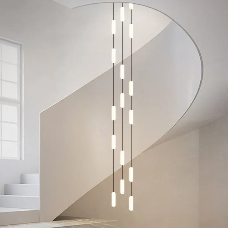 lustre led nordique pour escalier duplex penthouse villa
