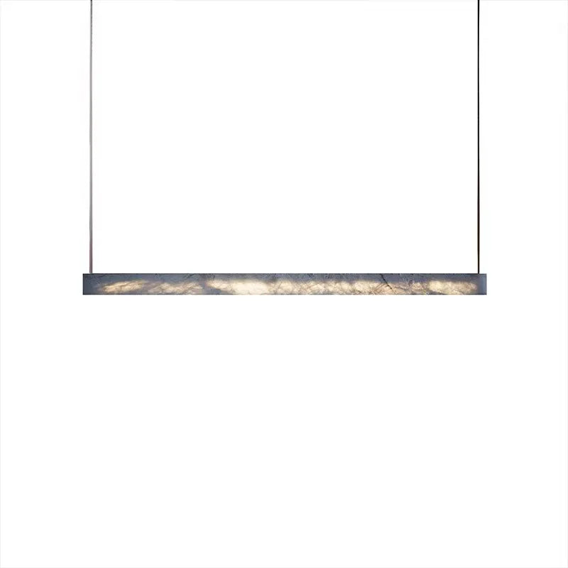 Luxe Long Art Décor Suspension Lumière Moderne Minimaliste Salle à manger Lustres Haut de gamme Imité Marbre LED Lustre pour Exposition