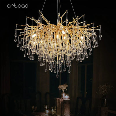Lustre Moderne Cristaux Suspendus Élégants