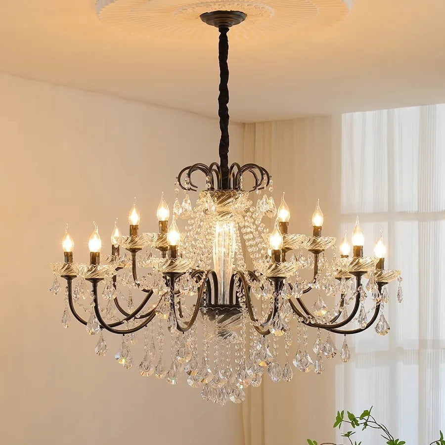 lustre moderne en cristal pour décoration intérieure élégante