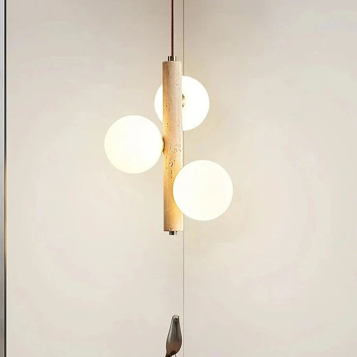 Style crème suspension LED lampe chambre chevet lustre bulle boule magique haricot perle rétro Restaurant longs luminaires