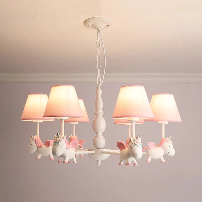 lustre licorne dessin animé pour chambre d'enfant suspendu