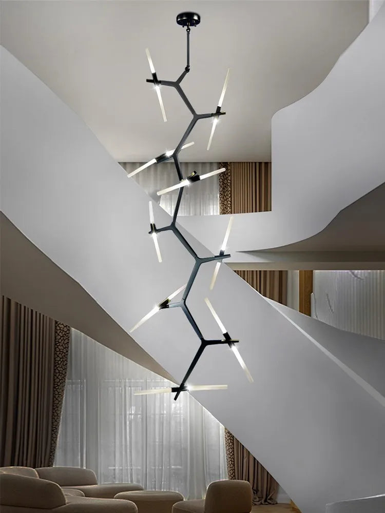 lustre moderne led rotatif simple pour duplex loft