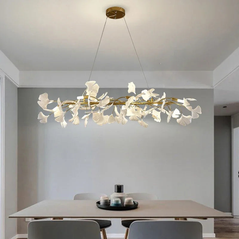 Élégant luminaire feutre ginkgo nordique