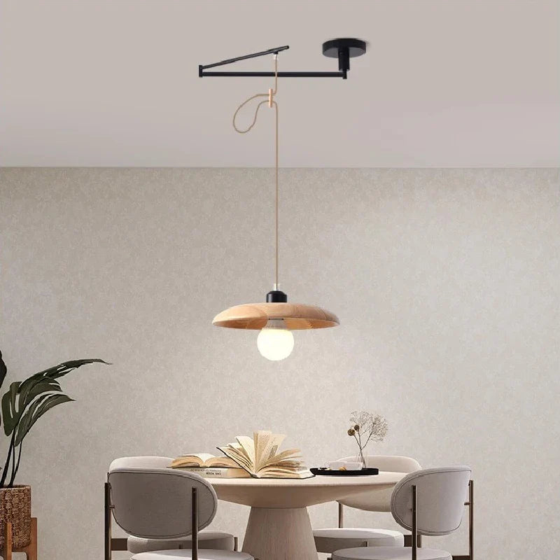 Lustre Bois Contemporain Suspendu