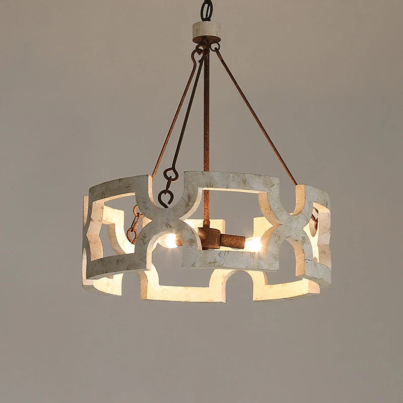 Créatif américain Rural bois lustre lumière salon salle à manger couloir magasin de vêtements boutique Restaurant suspension lampe