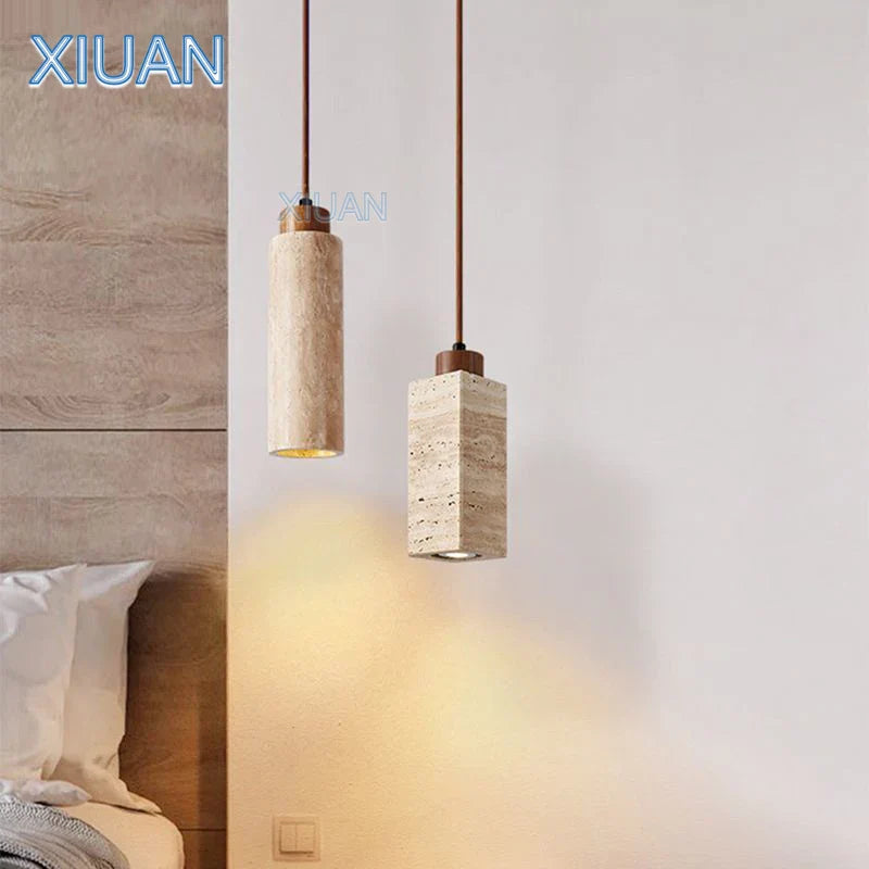 lustre led en pierre de grotte style wabi-sabi