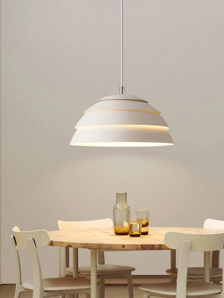 lustre moderne minimaliste style crème pour décoration éclairage