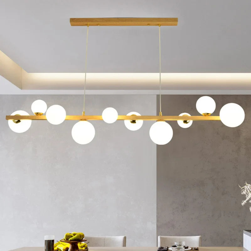 Élégant lustre contemporain en verre