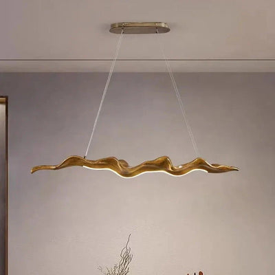 Lustre Vintage Résine Feuille Lumières Dimmable Avec RC