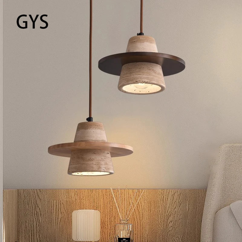 lustre petit en pierre led style rétro médiéval