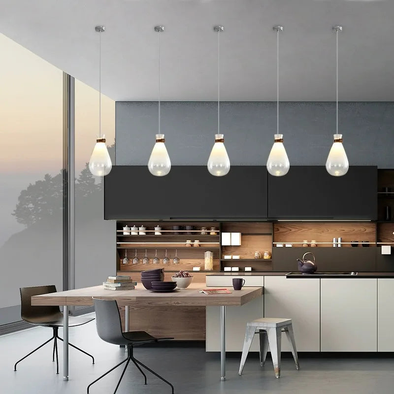 Lustre en verre moderne lumineux