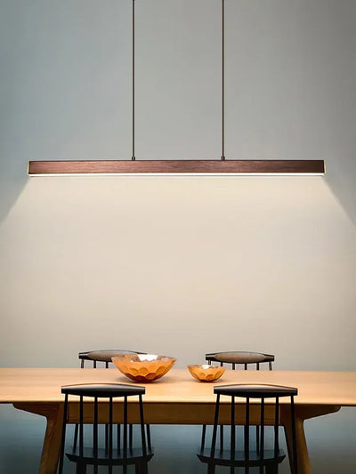 Edge Suspension Linéaire Moderne Métal/Acrylique Noir/Marron Salon