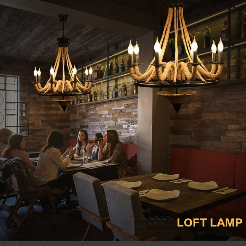 Loft américain lustre en bois nostalgique Restaurant salon Bar Internet ...