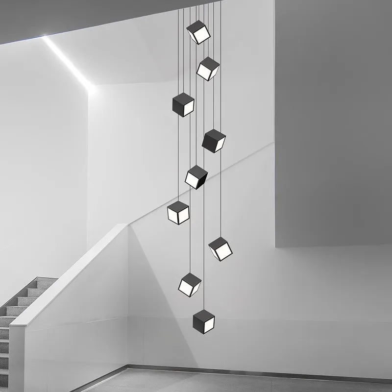 lustre minimaliste moderne pour escalier duplex rotatif