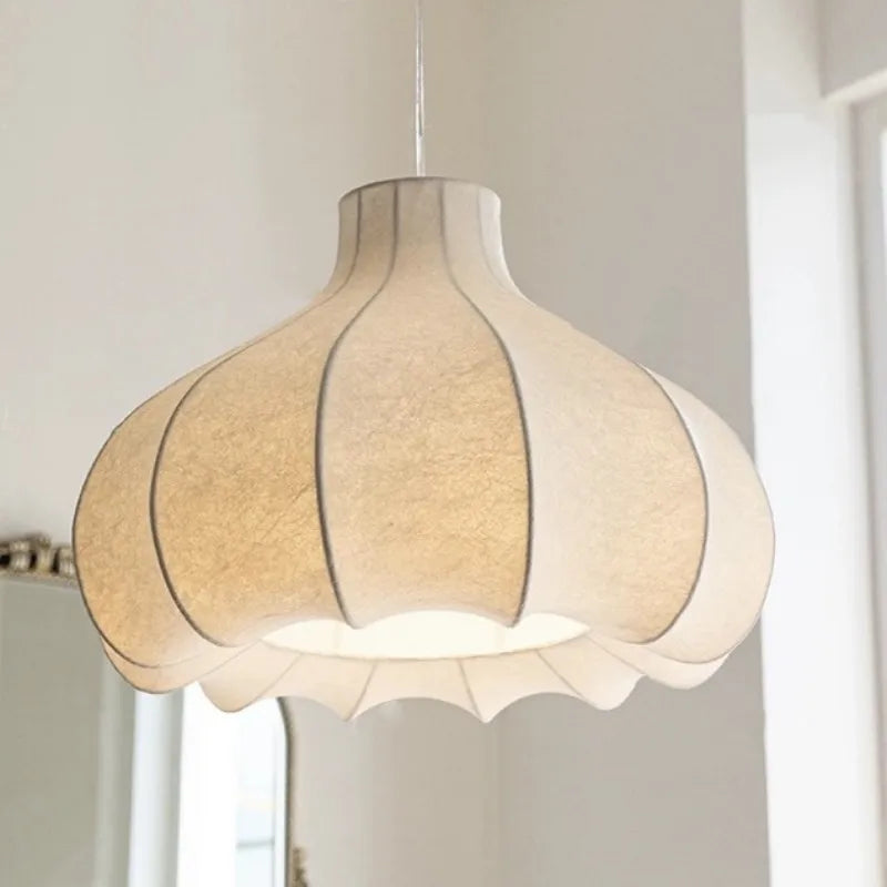 lustre led en soie minimaliste nordique wabi sabi luminaire décoratif d'intérieur