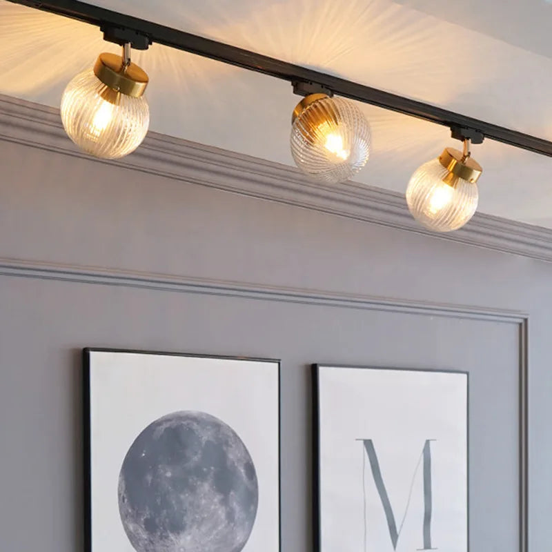 Plafonnier LED nordique en verre décoratif d'intérieur réglable