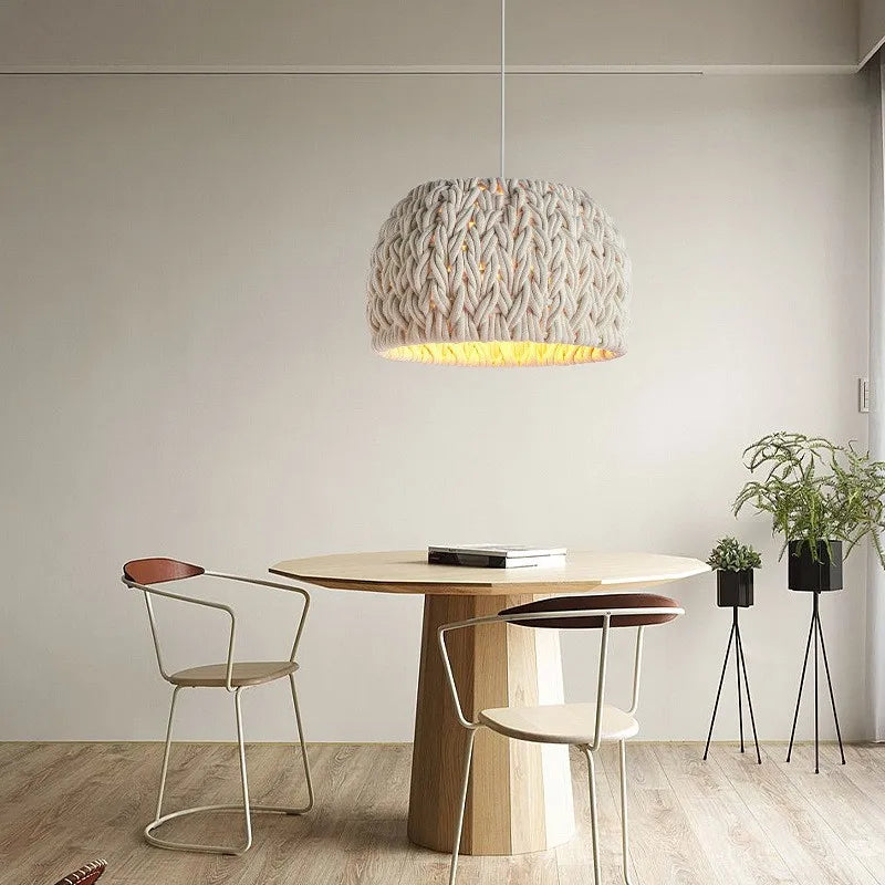 lustre nordique wabi sabi tricoté corde minimalisme led
