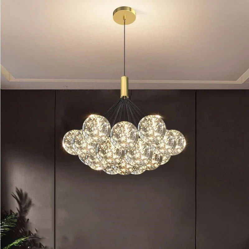 Lustre suspendu boule élégant lumineux