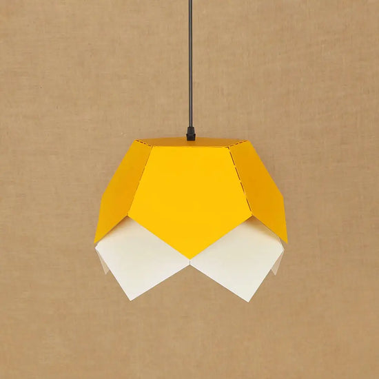 Abat-Jour Led Fleur Origami Moderne Jaune Luminaire Chambre