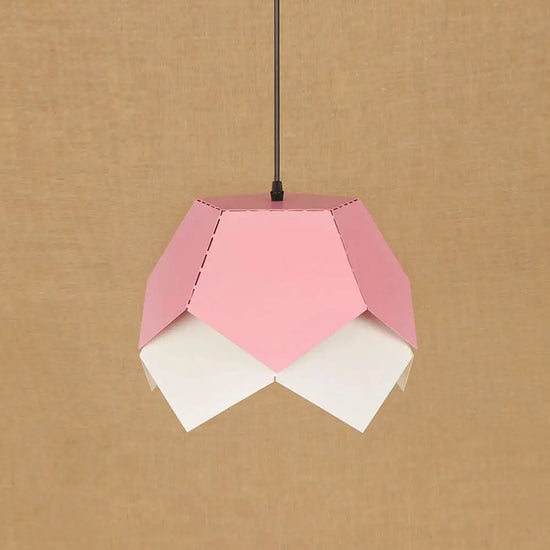 Abat-Jour Led Fleur Origami Moderne Rose Luminaire Chambre