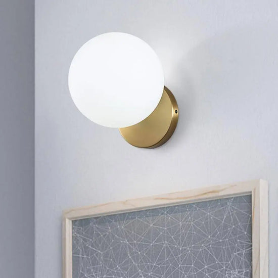 Applique À Led Élégante Sphère Lumineuse Dorée Murale Chambre