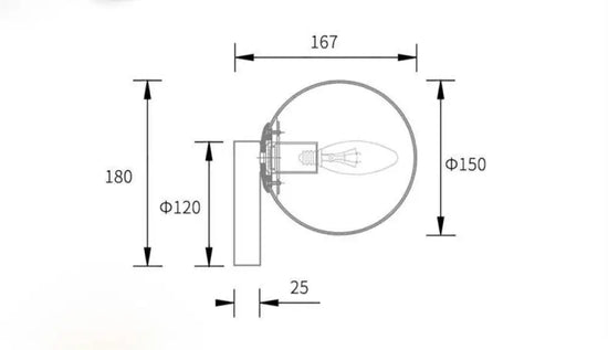 Applique À Led Élégante Sphère Lumineuse Dorée Murale Chambre