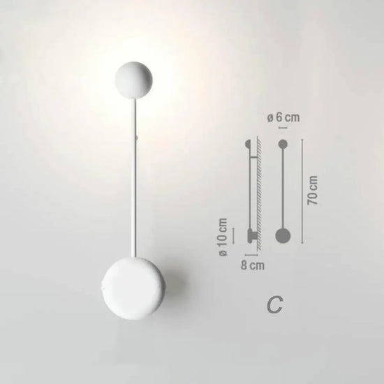 Applique Design À Led Élégante Et Multifonctionnelle C / Noir Murale Chambre