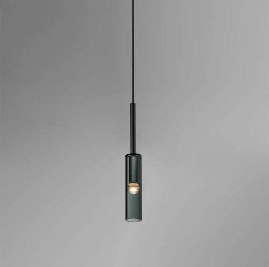 Applique Design Suspendue Verre Fumé Cylindrique Loft Murale Chambre