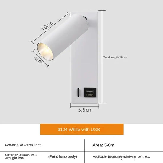 Applique Led 3W Usb Créative Bronze Murale Chambre