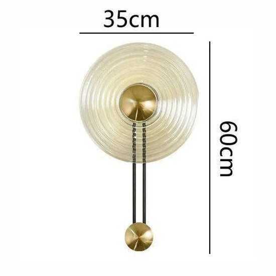 Applique Led Cercle Doré Et Verre Luminaire Doré
