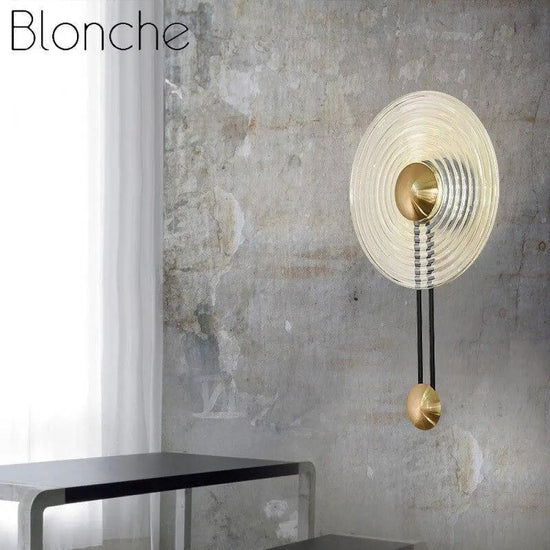 Applique Led Cercle Doré Et Verre Luminaire Doré