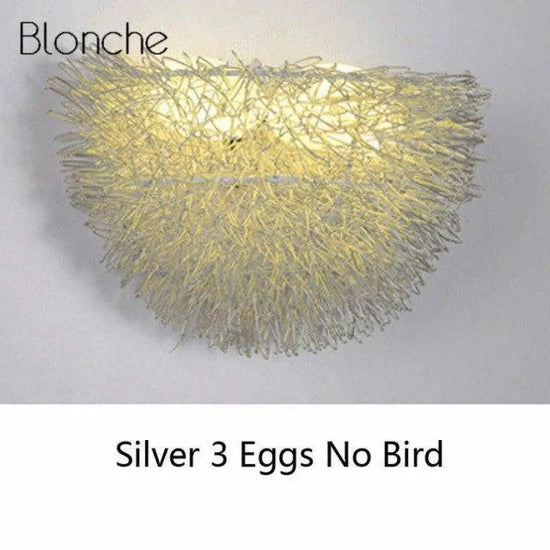 Applique Led Design Nature Suspendue Élégante Argenté - Sans Oiseau Murale Chambre