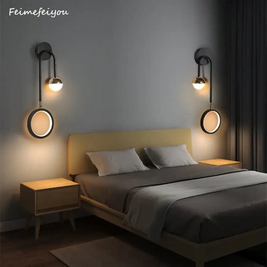 Applique Led Ronde Design Élégant Minimaliste Murale Chambre