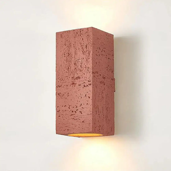 Applique Led Wabi-Sabi Minimaliste Béton Design Rouge / 10X10X23Cm Blanc Chaud | 10W Murale Chambre