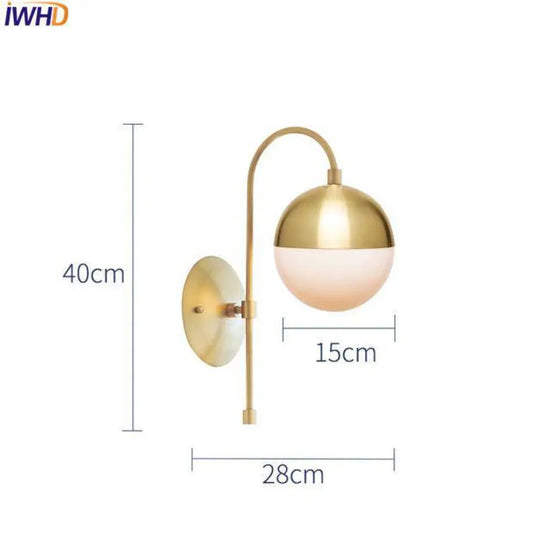 Applique Moderne Élégante Lumière Dorée Cuivre Murale Chambre