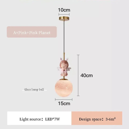 Applique Murale Ange Lumineux Design Tendance Ae Planète Rose / Lumière Chaude Chambre