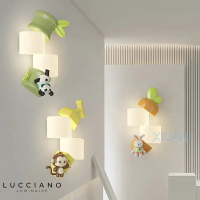 Wandlamp met schattige dieren voor kinderkamer