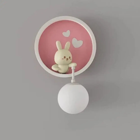 Applique murale animaux rose