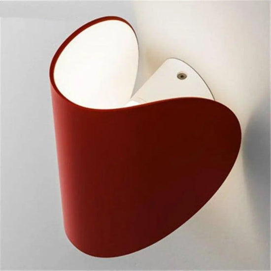 Applique Murale Arrondi Élégant Métal Contemporain Rouge Chambre