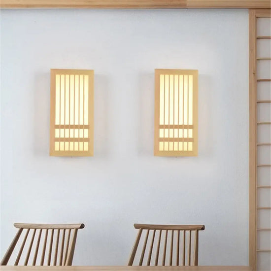 Applique Murale Avec Bois Pour Escalier Interieur Style Japonais